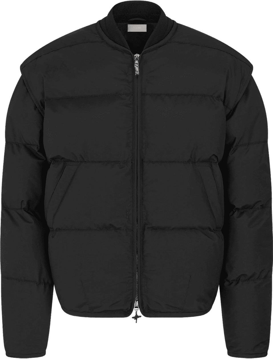 Doudoune matelassée noire à col montant