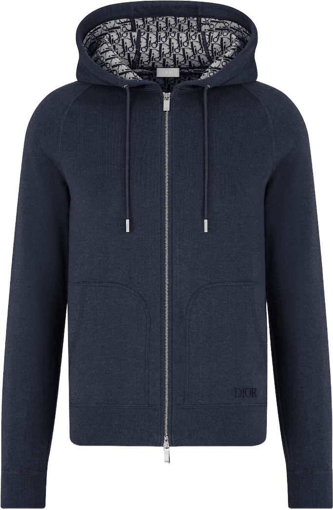 Dior Hoodie Zippé Monogram Diorissimo Bleu Marine