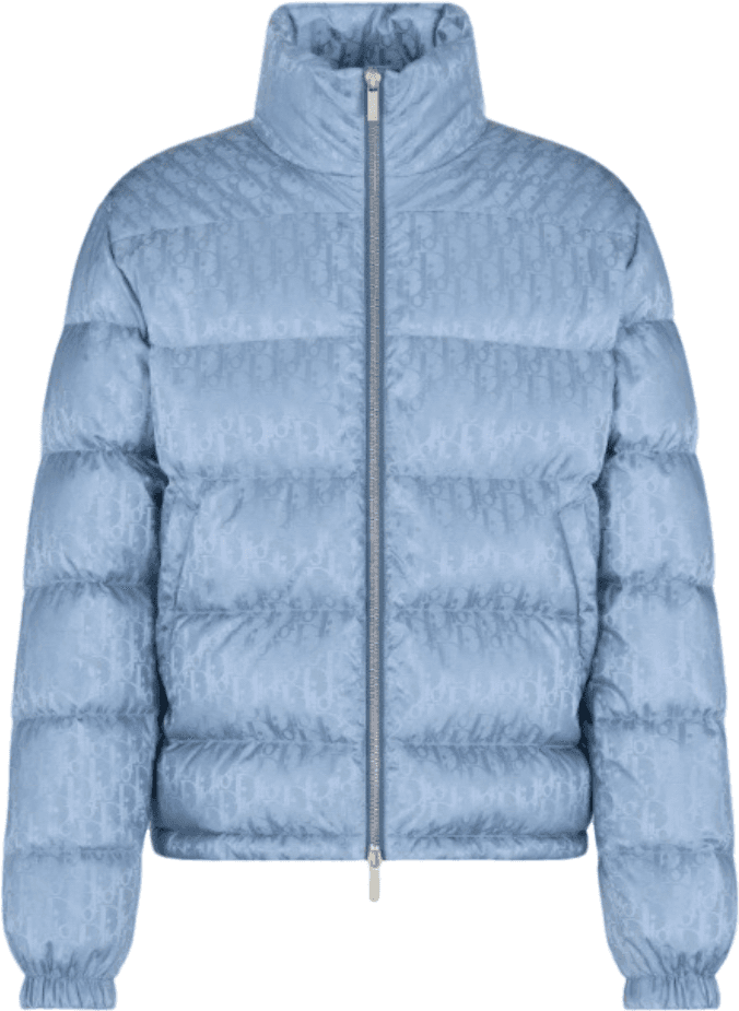 Doudoune matelassée bleu ciel à motif texturé