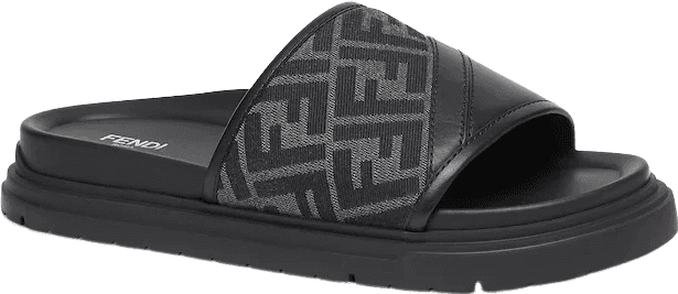 Fendi Claquettes FF Motif Noir