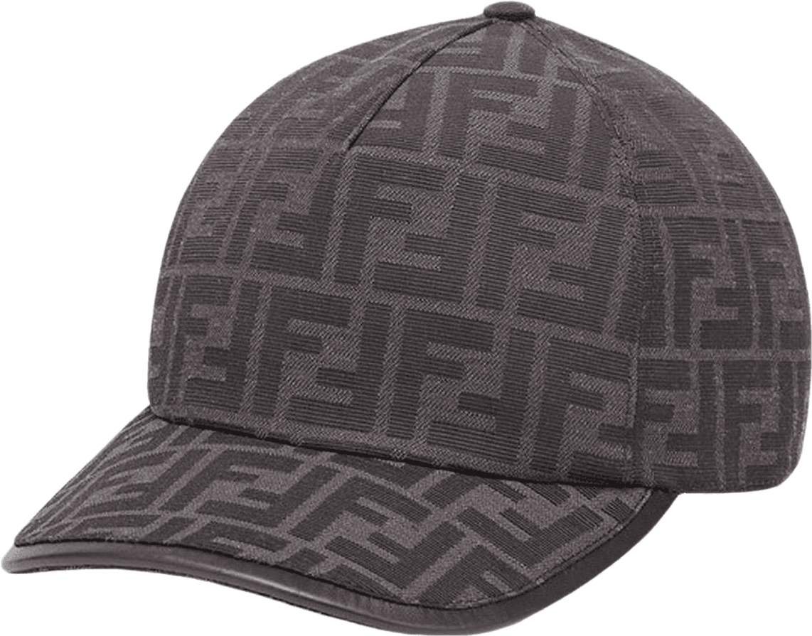 Casquette monogramme grise avec motif géométrique