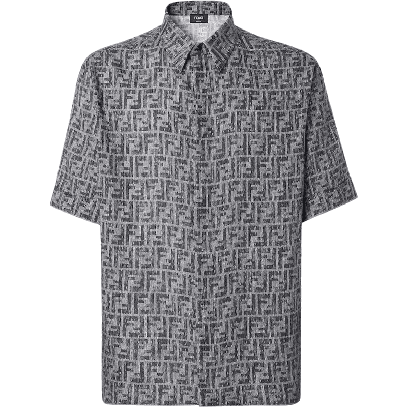 Fendi Chemise à Motif FF Monogram Grise