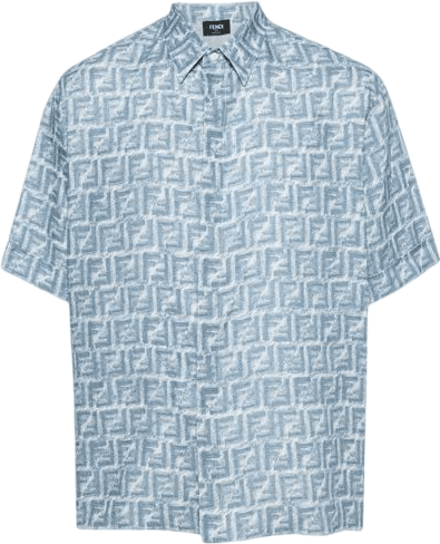 Fendi Chemise Monogramme FF Bleu Ciel