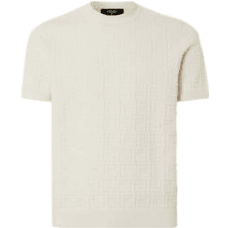 T-shirt Autre en coton côtelé écru