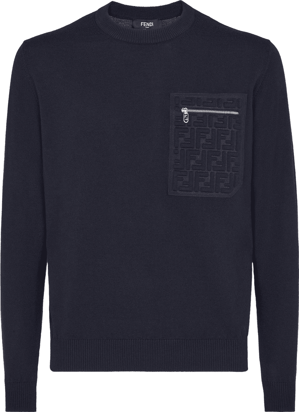 Pull Fendi en laine avec poche zippée FF Monogram