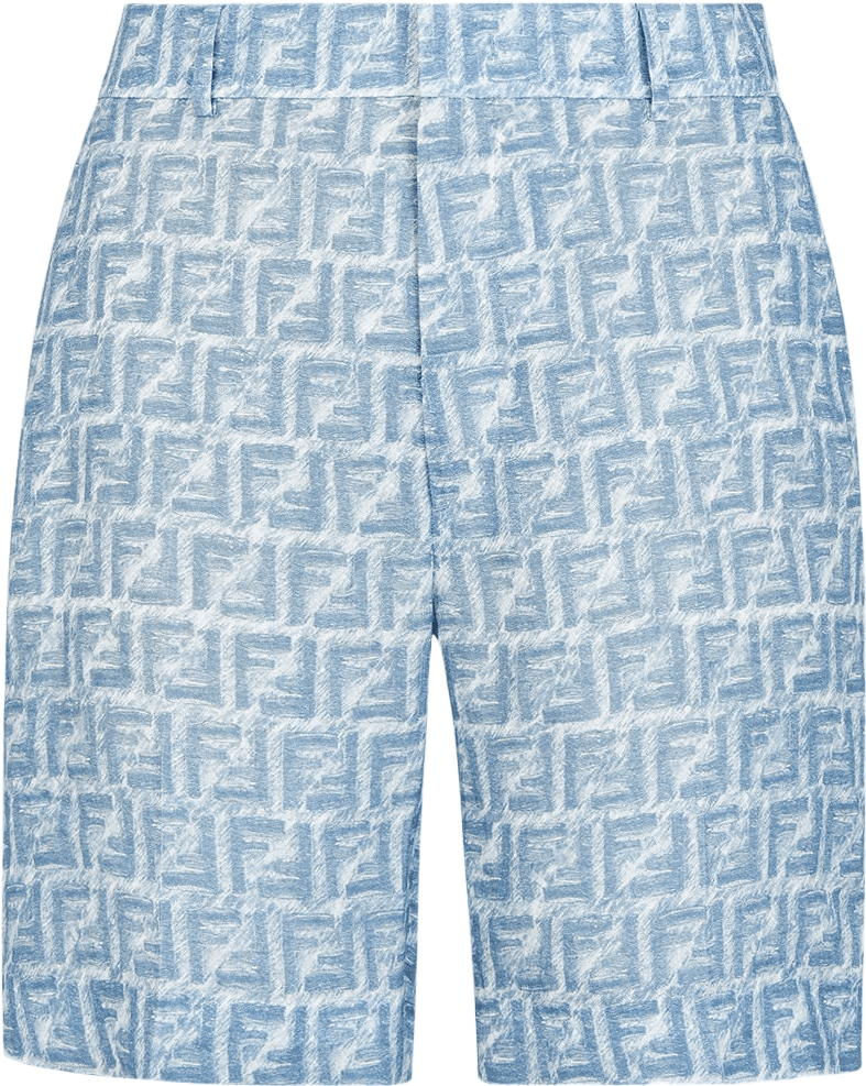 Fendi Short Monogram FF Denim Bleu Clair