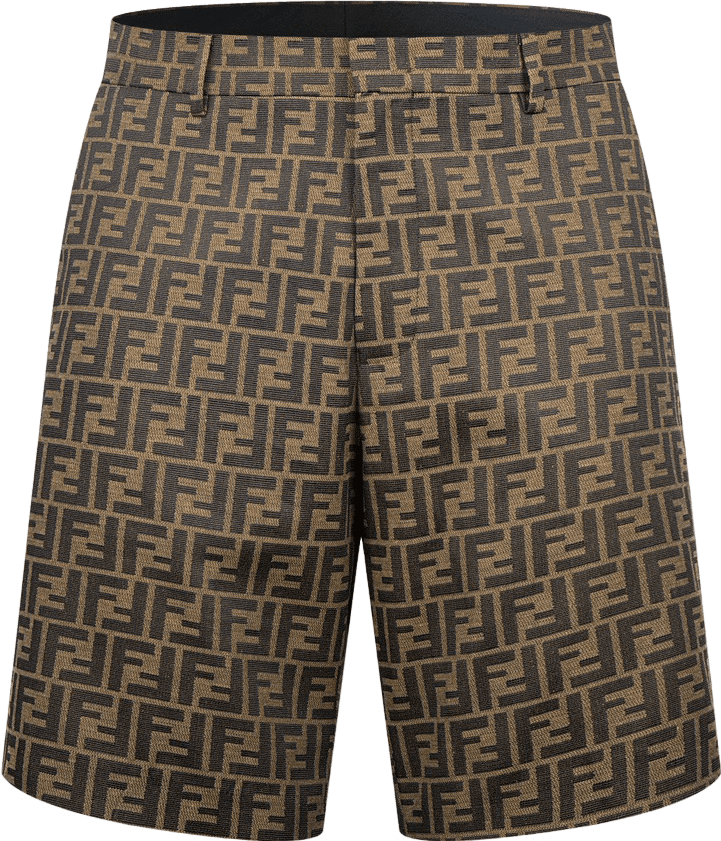 Fendi Short Monogram Zucca Beige et Marron