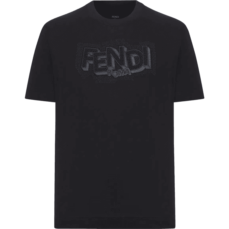 Fendi T-Shirt Logo Roma Noir