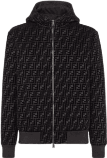 Fendi Veste Zippée Monogram FF Noir