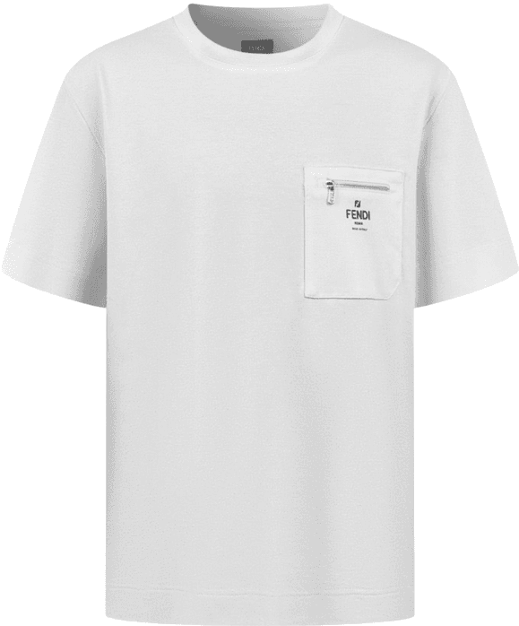 T-shirt Fendi Blanc avec Poche Poitrine