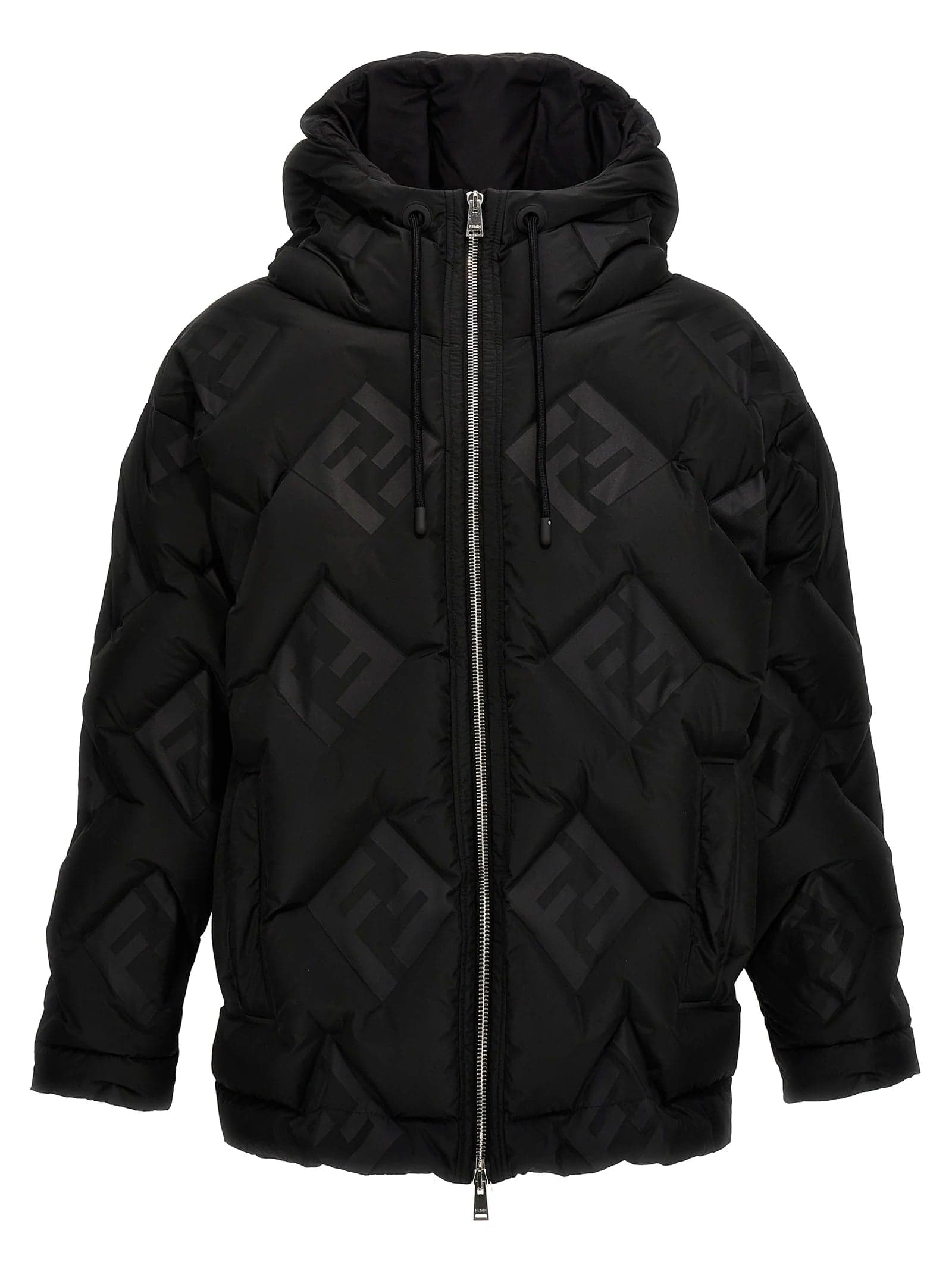 Puffer Jacket Noir avec Monogramme FF Repeat