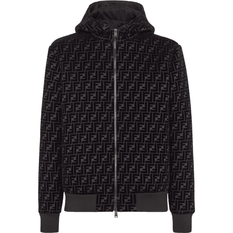 Veste Fendi Zucca Monogramme Noir avec Capuche