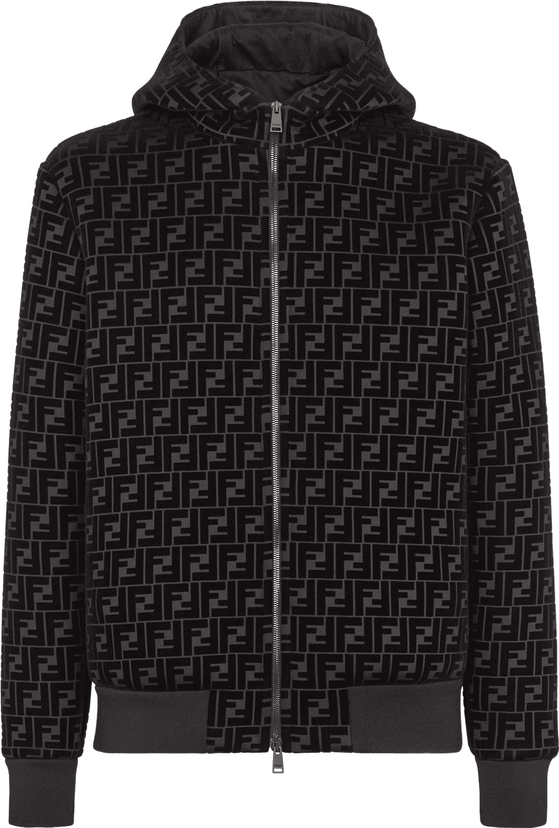 Fendi Veste à Capuche Zucca Monogram Noir