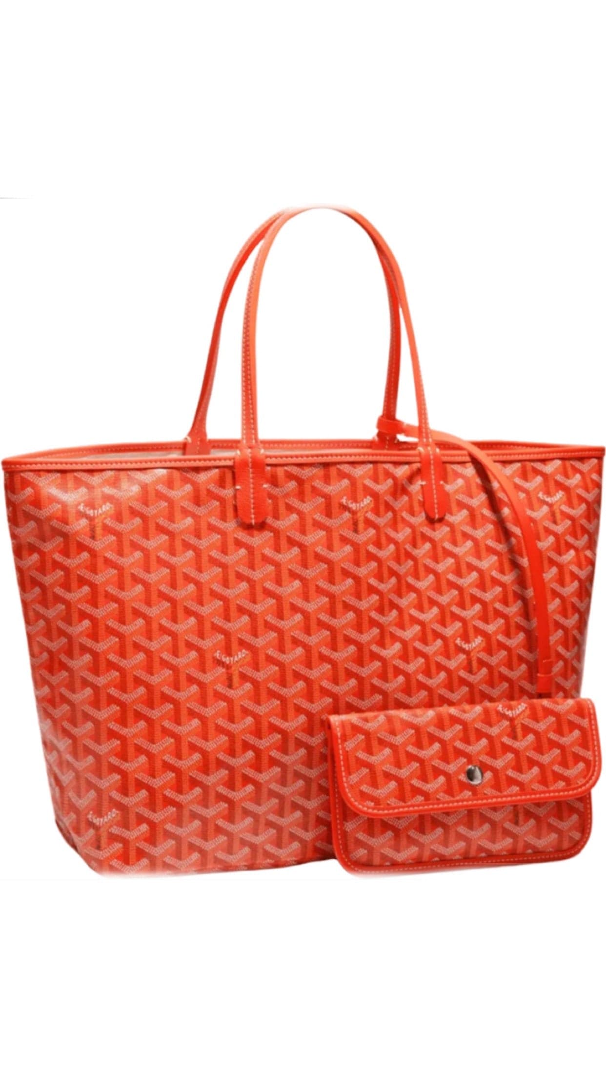 Sac Goyard St. Louis Tote PM Toile Enduite Rouge avec Pochette