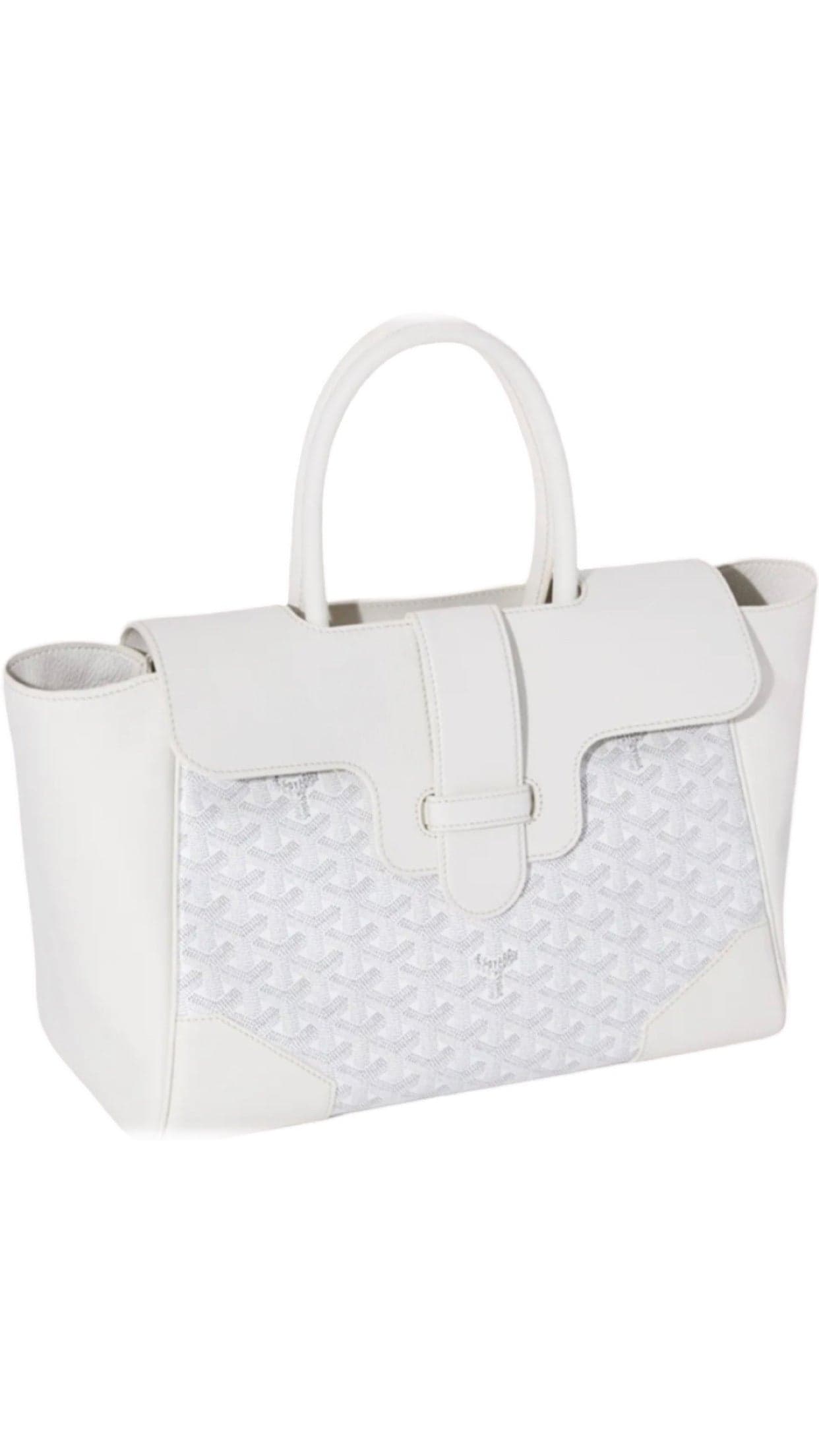 Sac Goyard St. Louis PM Toile Blanche et Cuir