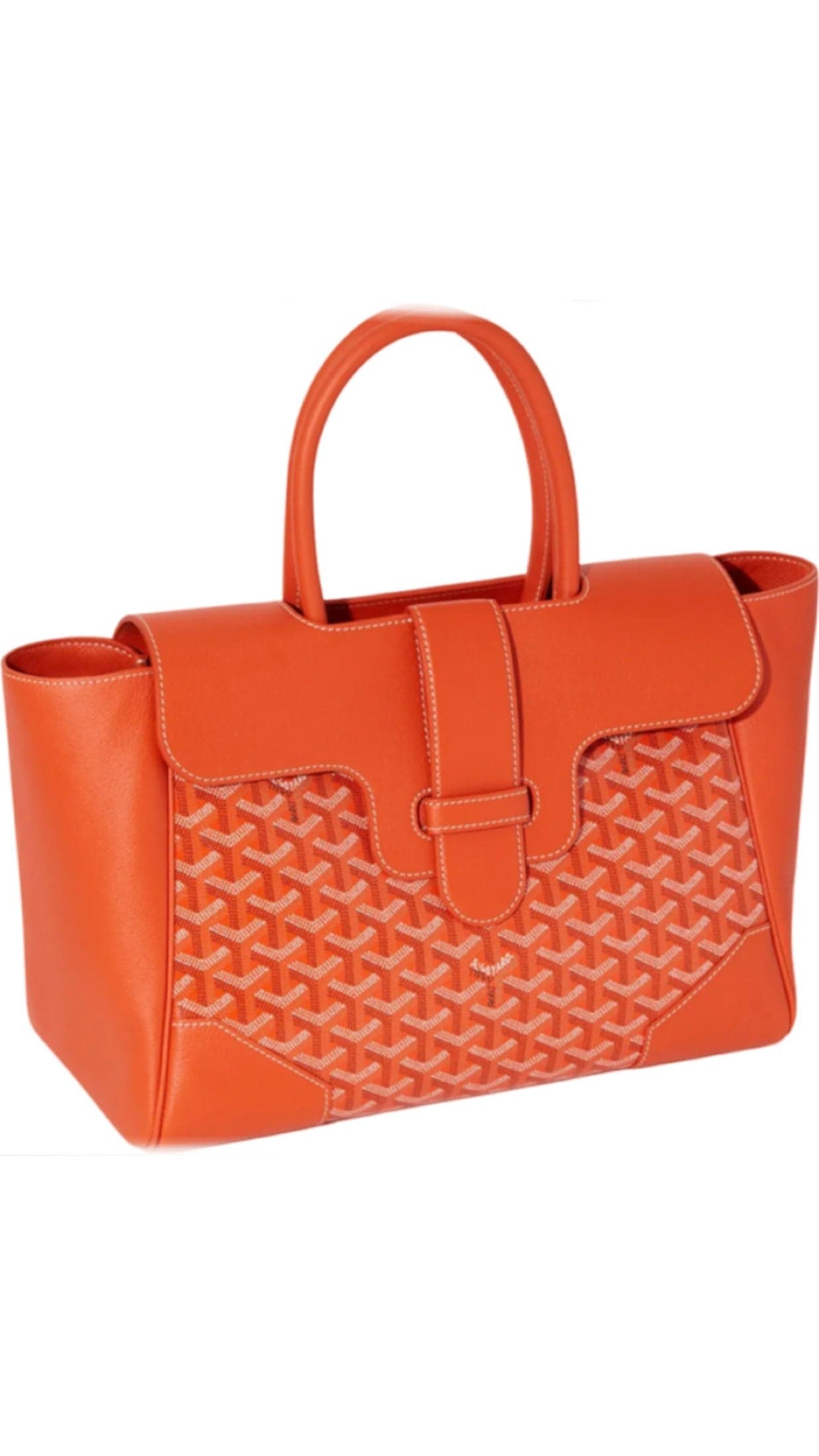 Sac à Main Tote Structuré en Cuir Orange avec Motif Texturisé