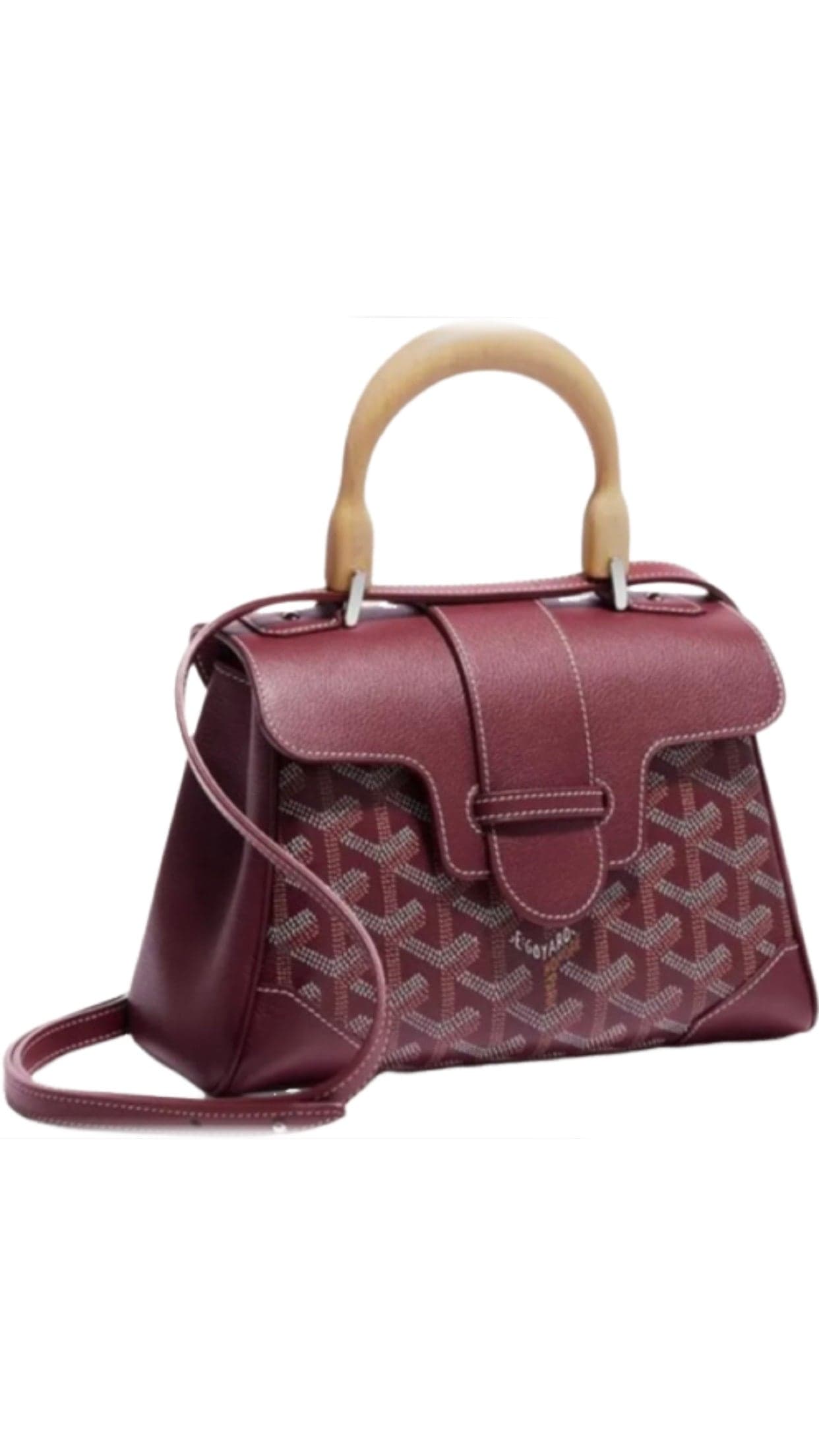 Sac à Main Goyard Marquises PM Bordeaux avec Poignées Bois