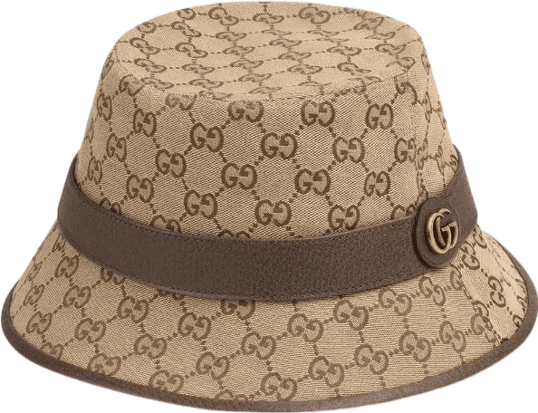 Chapeau Gucci Bucket GG Canvas Beige et Marron