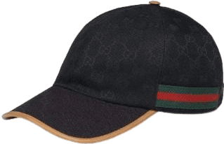 Casquette Gucci Web Stripe Noir et Camel