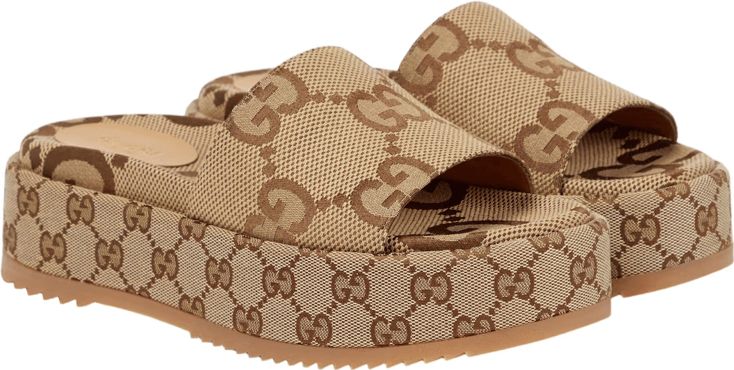 Gucci Plateforme Mule GG Canvas Beige