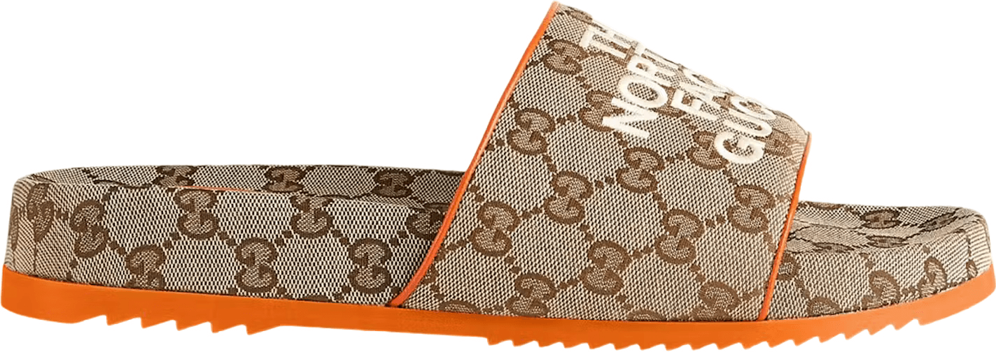 Sandales Gucci Slide Monogram Canvas Orange