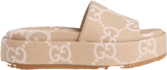 Gucci Plateau Mules GG Beige Canvas