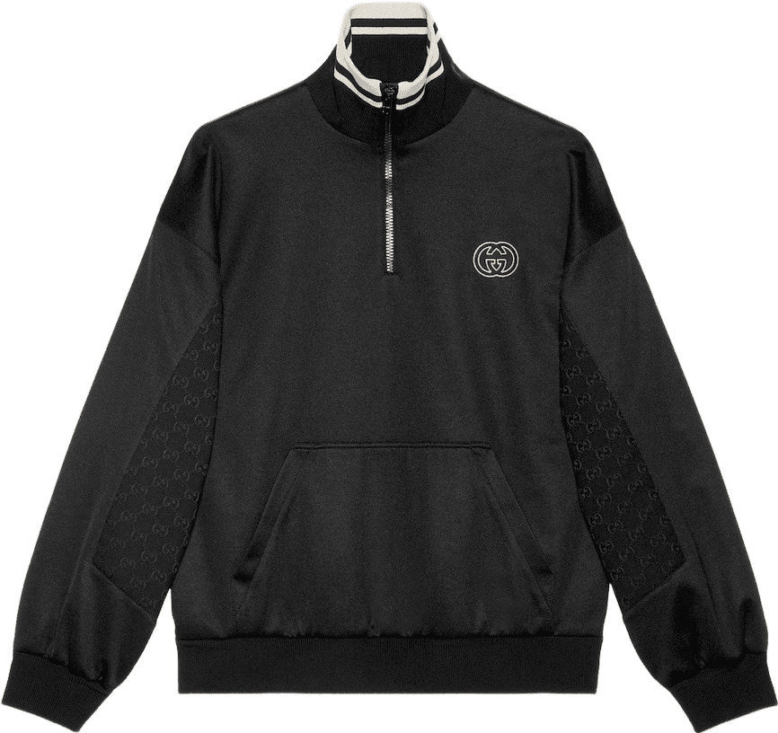Gucci Pull Half-Zip Monogram GG Noir