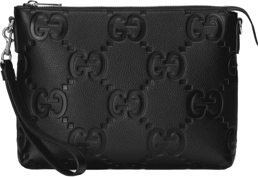 Gucci Pochette GG Embossed Leather Black
