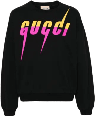 Gucci Sweatshirt Logo Multicolore en Coton