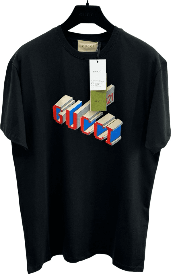 Gucci T-shirt Noir Motif Livres Imprimé