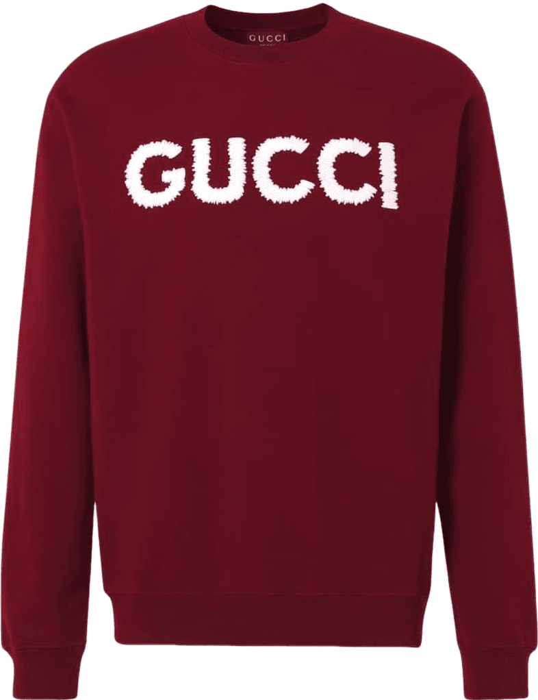 Gucci Sweatshirt Logo Blanc sur Bordeaux