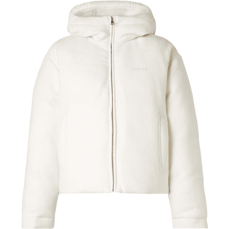 Veste à Capuche Gucci Oversized Blanc Cassé