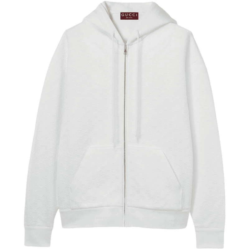 Gucci Sweatshirt à Capuche Zippé Blanc