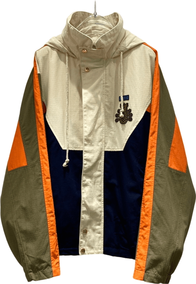 Veste de Sport Colorblock Vintage Beige Orange Marine