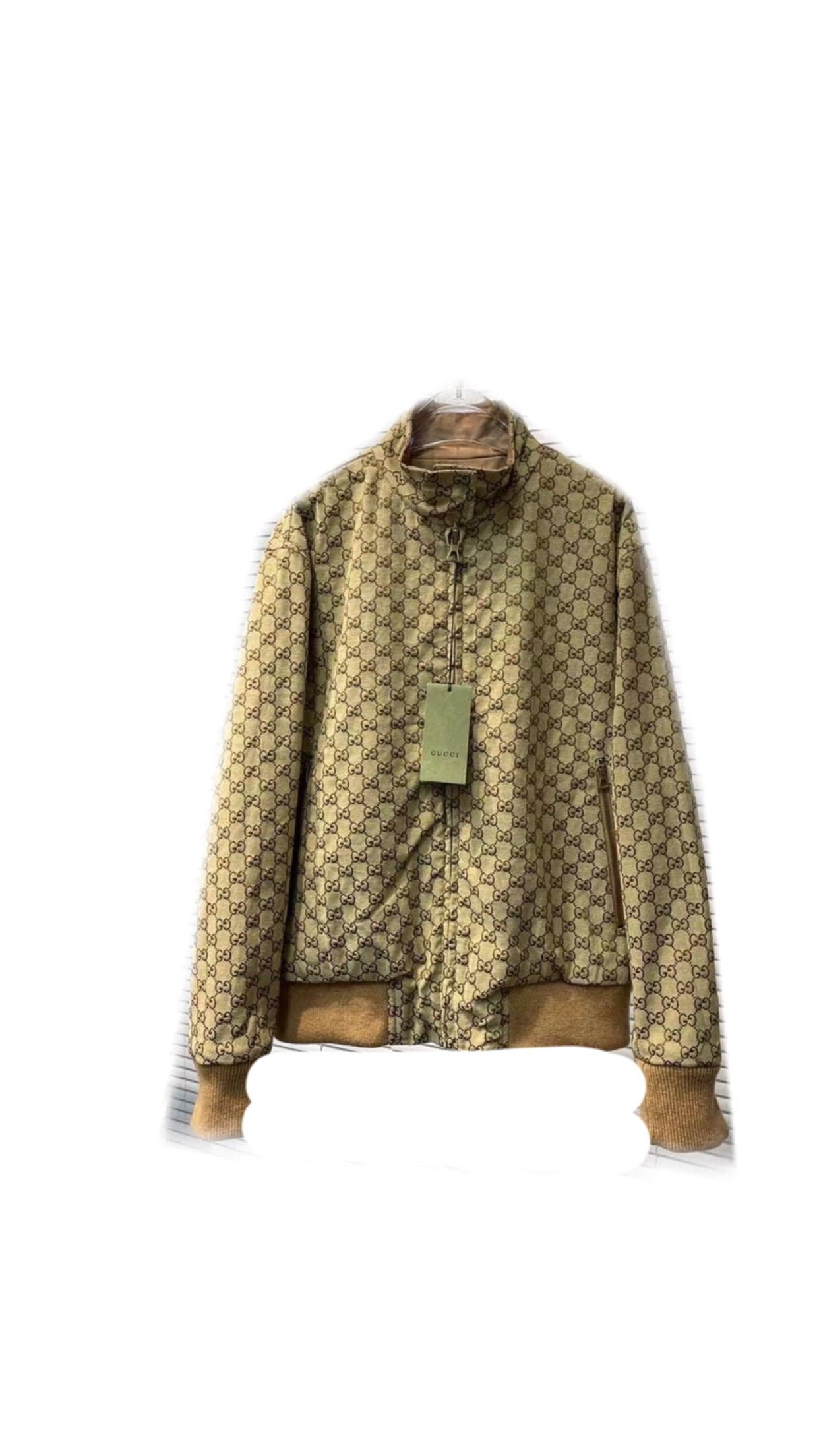 Gucci Veste Zippée GG Monogram Beige et Bronze