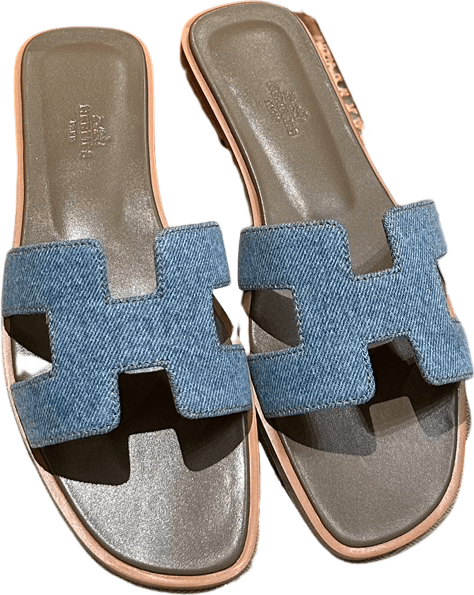 Hermès Oran Denim Slide Sandal