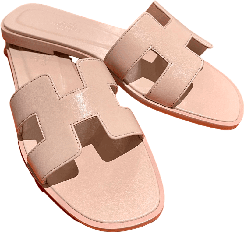Hermès Oran Sandal Smooth Leather Rose Pale