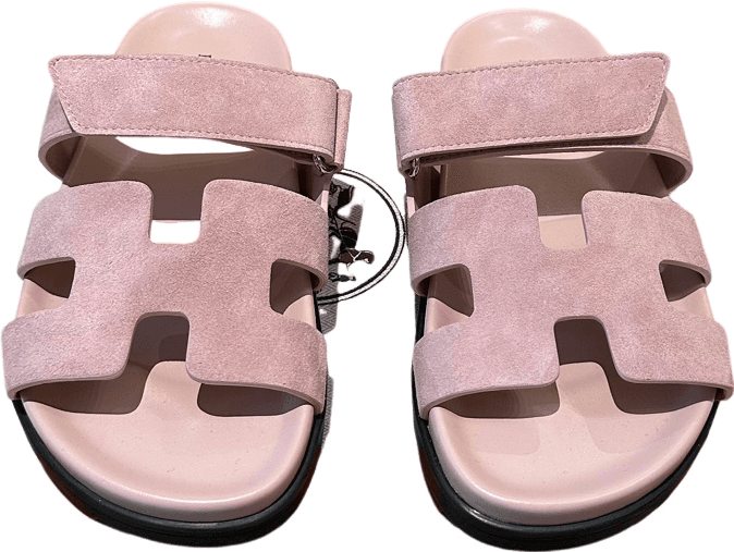 Sandales Hermès Oran Rose Poudre Suède
