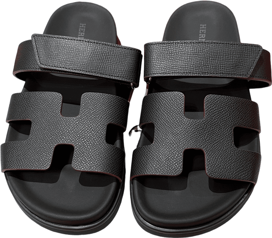 Hermès Chypre Sandales en Cuir Texturé