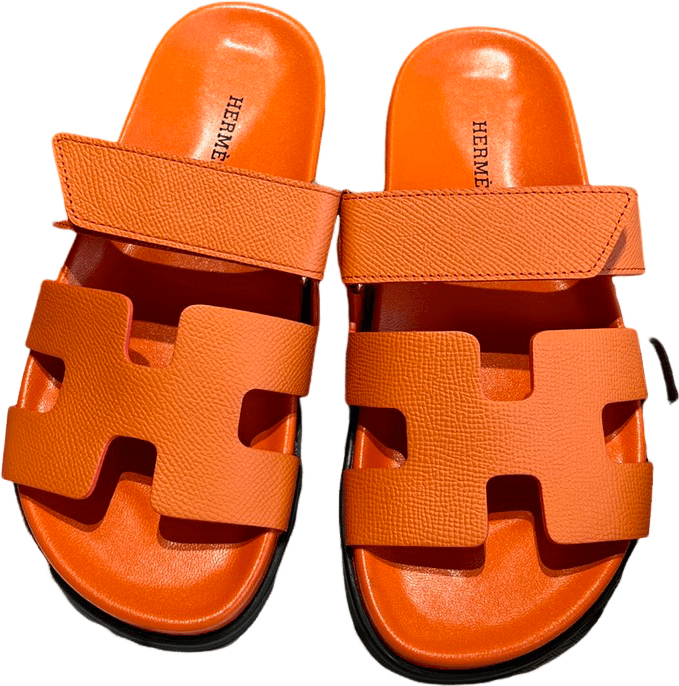 Hermès Chypre Sandal Orange Epsom Leather