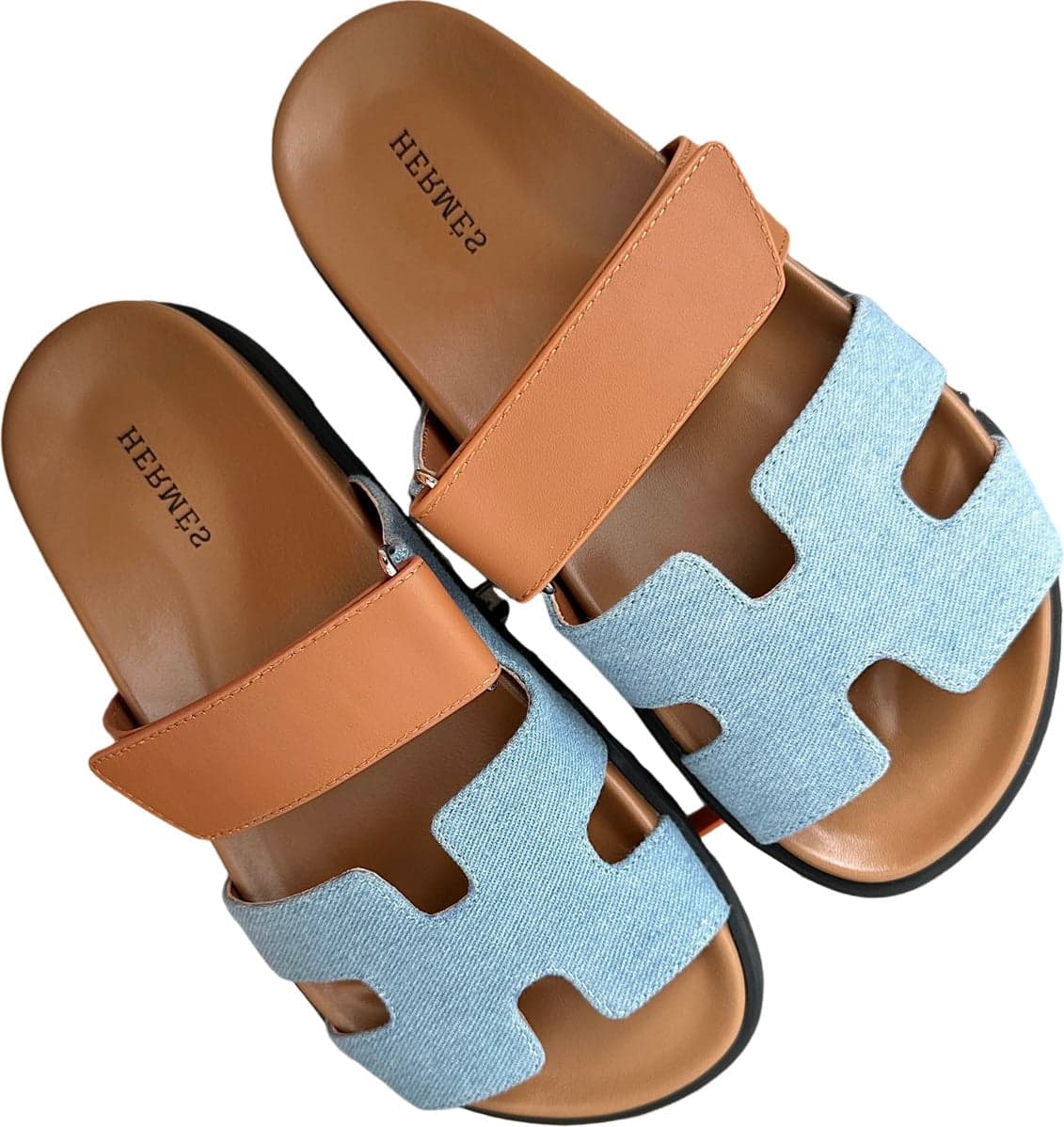 Hermès Chypre Sandales Cuir et Canvas