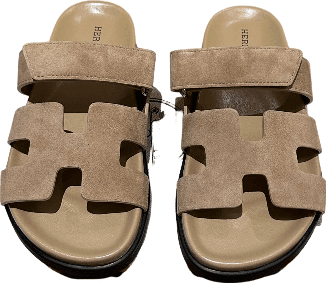 Hermès Chypre Sandales Suède Bicolore