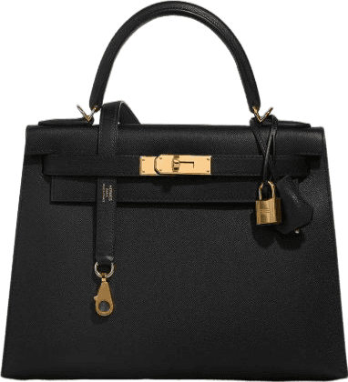 Sac Hermès Kelly 28 en Taurillon Noir avec Quincaillerie Dorée