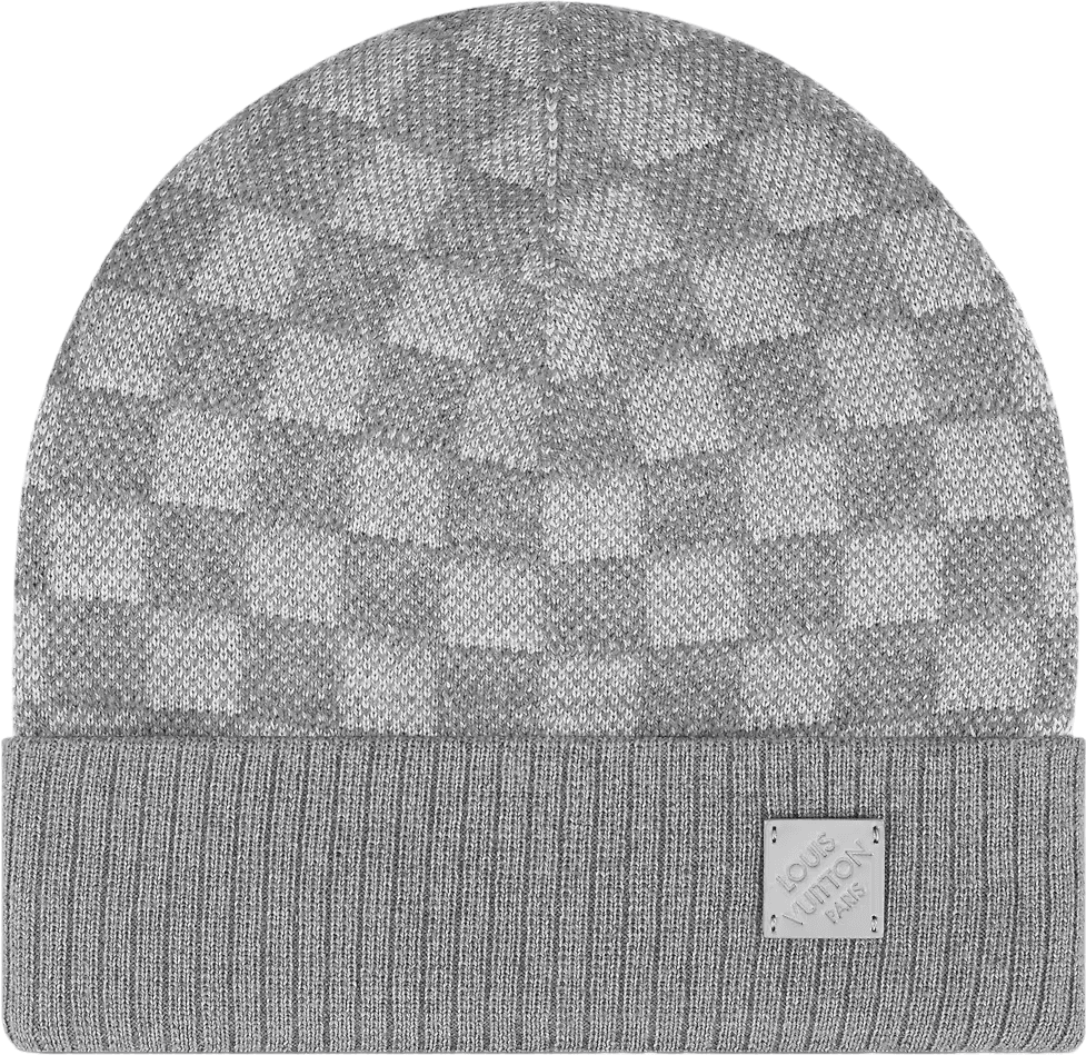 Bonnet en Maille Grise avec Logo