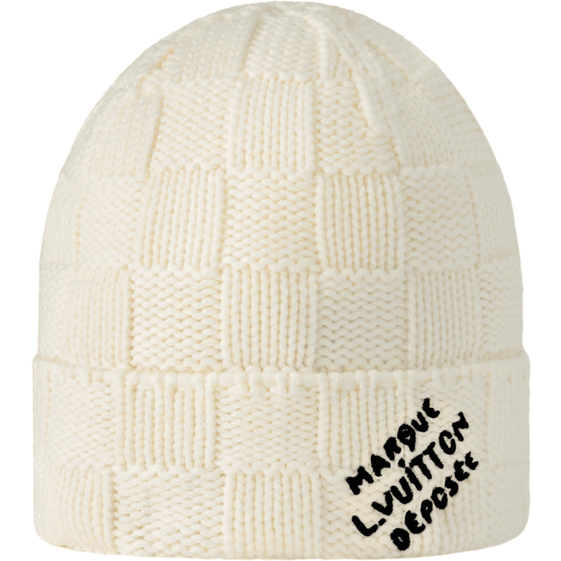 Maison Margiela Bonnet Maille Ajourée Blanc Cassé