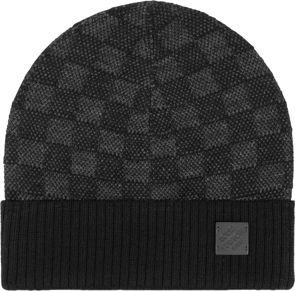 Bonnet Lois Vuitton Maille Grise et Côtelé Noir