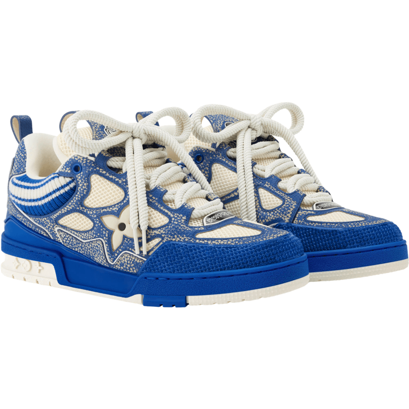 Sneaker Autre Mesh Bleu et Crème à Lacets