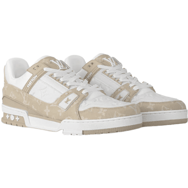 Sneaker Louis Vuitton LV Trainer Monogram Canvas Beige et Blanc