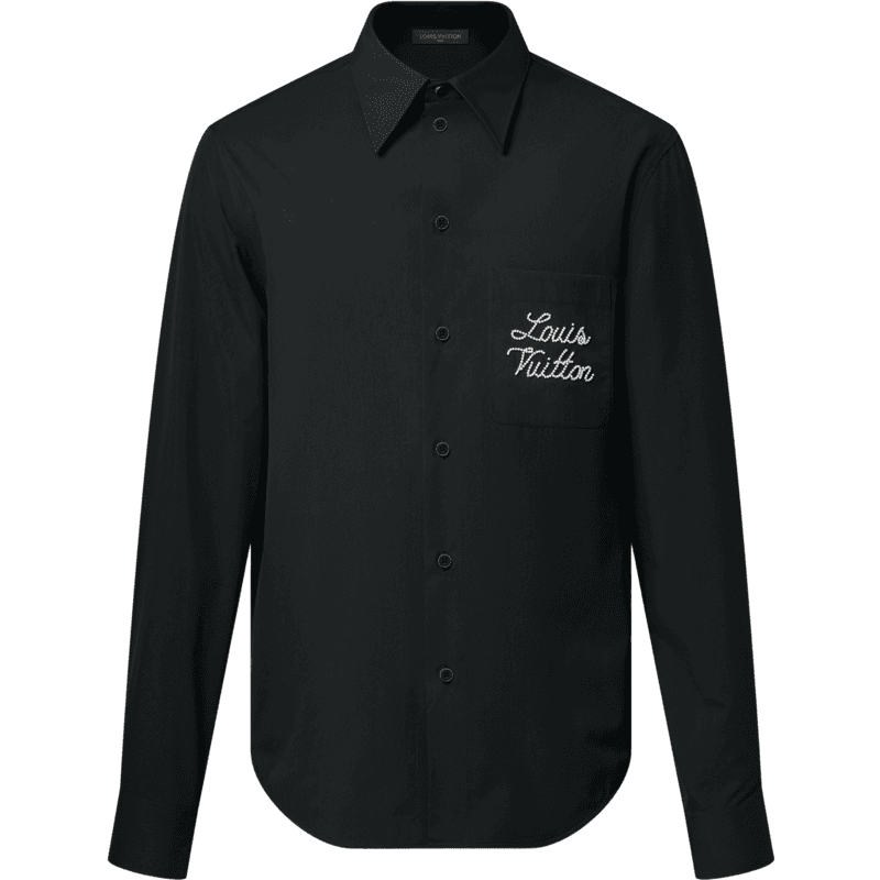 Chemise Manches Longues À Signature Brodée Louis Vuitton