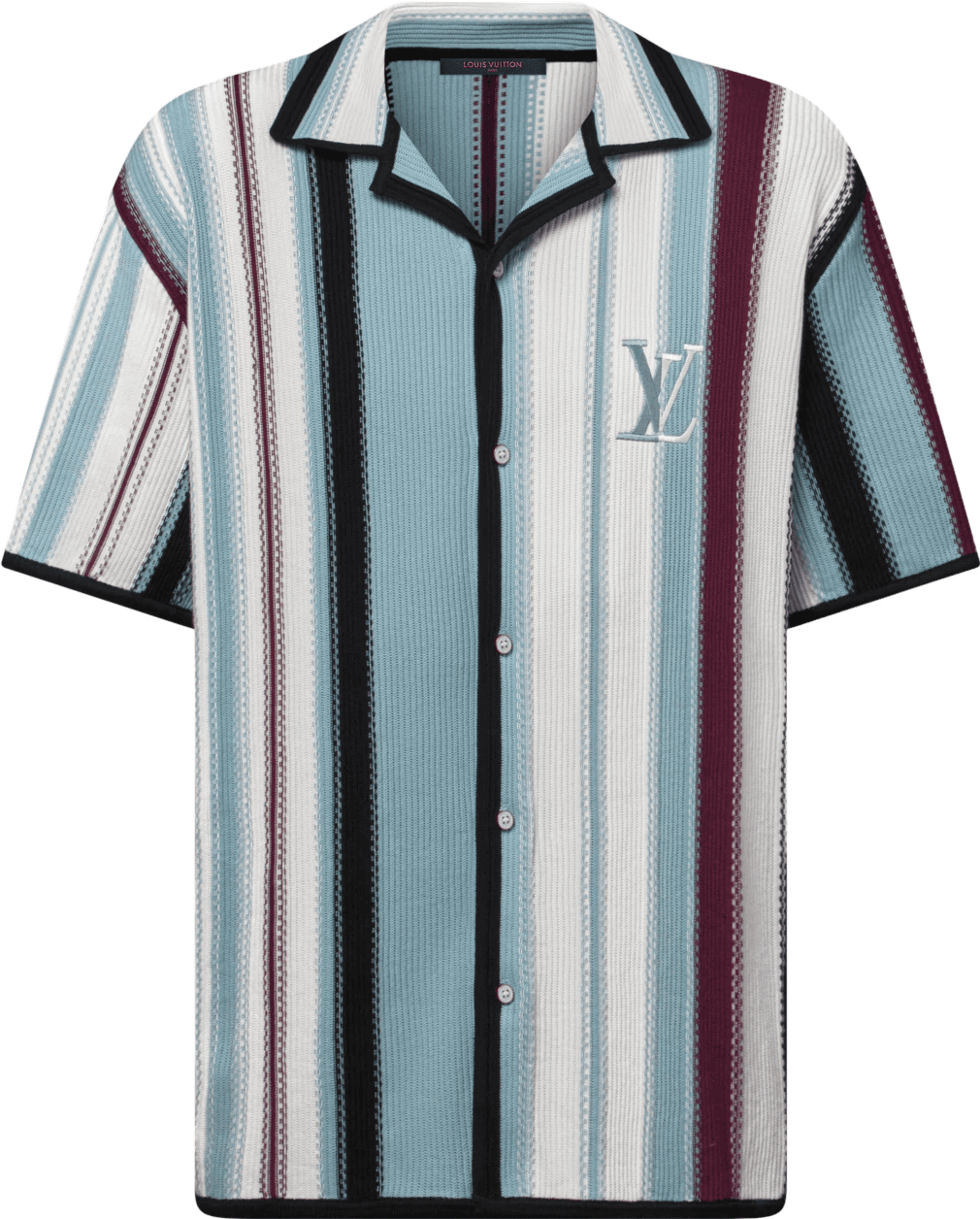 Chemise Manches Courtes Rayée en Crochet Louis Vuitton